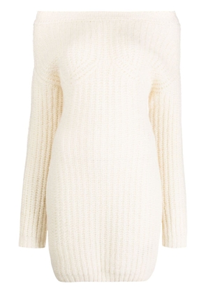 Dsquared2 off-shoulder knitted minidress - White