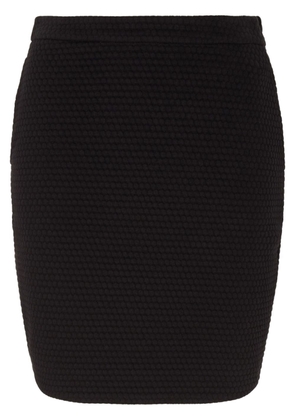 Emporio Armani elasticated-waist textured skirt - Black