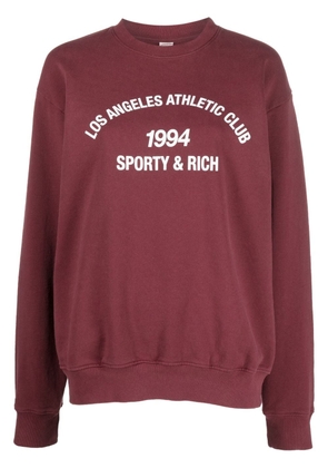 Sporty & Rich logo-print crew-neck sweatshirt - Red