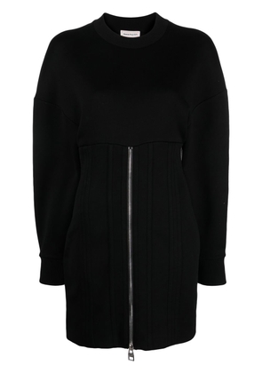 Alexander McQueen zip-detail mini dress - Black