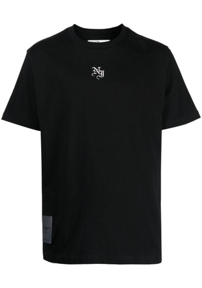 izzue embroidered-logo cotton T-shirt - Black