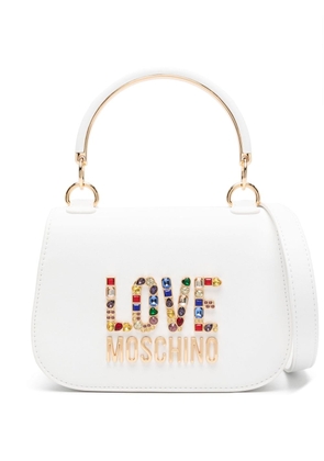 Love Moschino gemstones logo-lettering tote bag - White