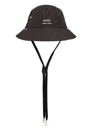 AMI Paris logo-plaque bucket hat - Black