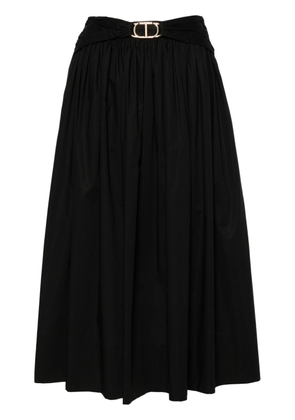 TWINSET belted flared midi skirt - Black