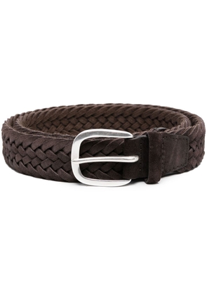 Orciani woven-strap leather belt - Brown