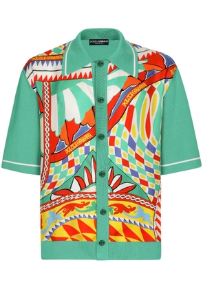 Dolce & Gabbana abstract-pattern short-sleeve shirt - Green
