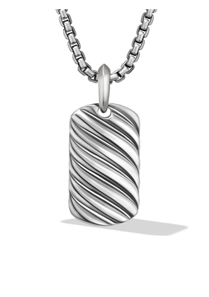 David Yurman sterling silver small Sculpted Cable tag pendant