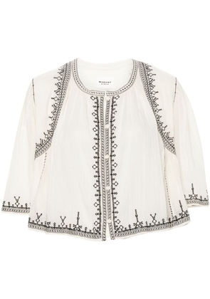 MARANT ÉTOILE Perkins embroidered-detailing blouse - Neutrals