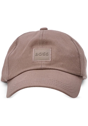 BOSS logo-appliqué cotton cap - Brown