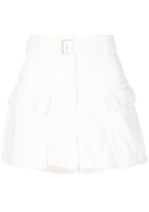 sacai cargo-pocket belted shorts - White