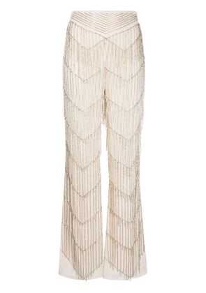 Forte Forte fringed beaded wide-leg trousers - Neutrals