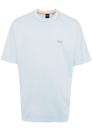 BOSS embroidered-logo cotton t-shirt - Blue