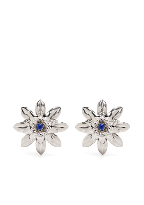 Patrizia Pepe floral crystal-embellished earrings - Metallic