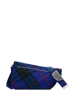Burberry Shield tartan-check shoulder bag - Blue