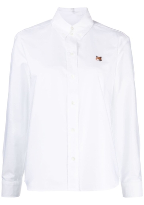 Maison Kitsuné fox-patch cotton shirt - White