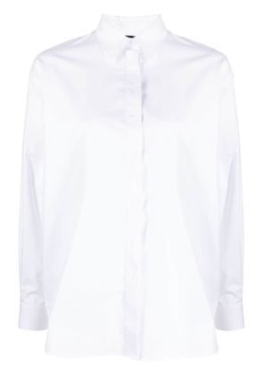 PINKO logo-embroidered cotton shirt - White