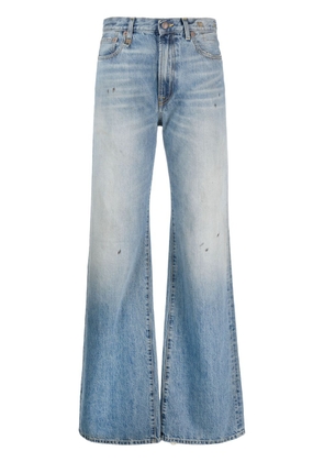 R13 high-rise stonewashed wide-leg jeans - Blue