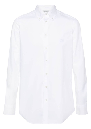 ETRO Pegaso-embroidered poplin shirt - White