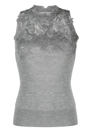 Ermanno Scervino lace-detailing sleeveless top - Grey