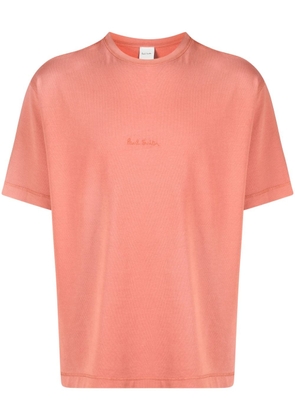 Paul Smith embroidered-logo cotton T-shirt - Orange