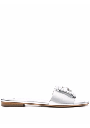 FENDI Baguette slide sandals - Silver