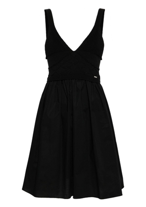LIU JO knitted panelled minidress - Black
