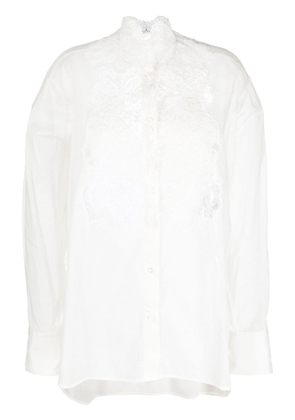 Ermanno Scervino corded-lace long-sleeve shirt - White