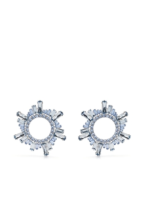 Amina Muaddi round crystal stud earrings - Blue