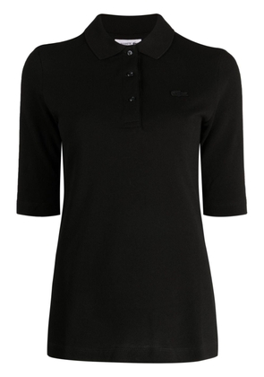 Lacoste logo-patch cotton polo shirt - Black