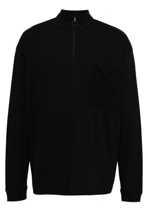 Off-White half-zip cotton hoodie - Black