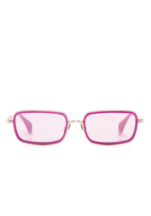 Vivienne Westwood engraved-logo rectangle-frame sunglasses - Purple