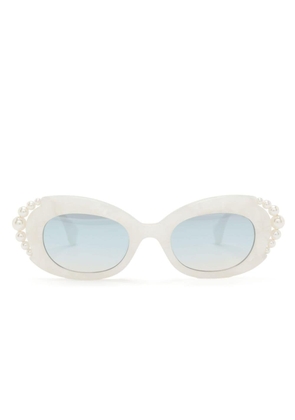 Vivienne Westwood Vivienne Pearl oval-frame sunglasses - White