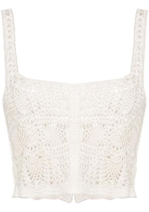 Forte Forte cropped crochet top - Neutrals