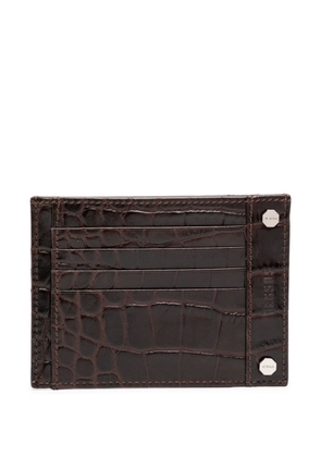 Versace crocodile-effect leather wallet - Brown