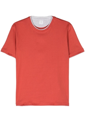 Eleventy layered cotton T-shirt - Orange