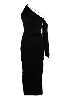 MANURI one-shoulder cut-out midi dress - Black