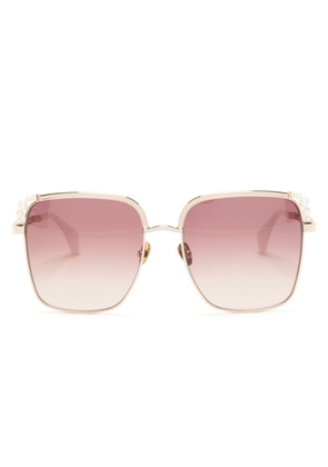 Vivienne Westwood pearl-detailing oversize-frame sunglasses - Gold
