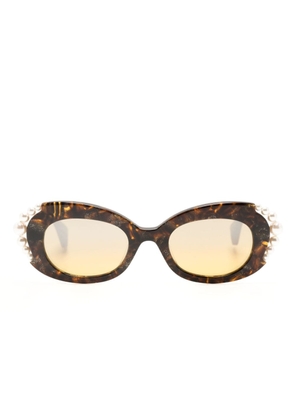 Vivienne Westwood Vivienne Pearl oval-frame sunglasses - Yellow