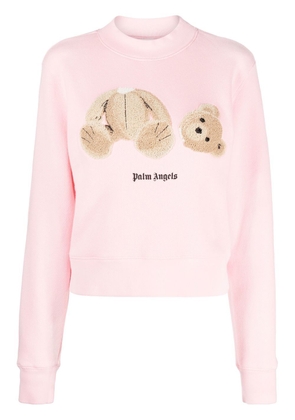 Palm Angels bear-print organic cotton sweatshirt - Pink