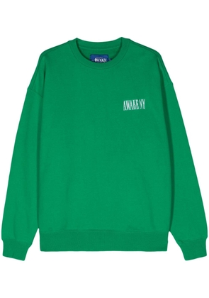 Awake NY logo-embroidered cotton sweatshirt - Green