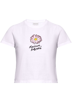 Maison Kitsuné Floating Flower-print cotton T-shirt - White