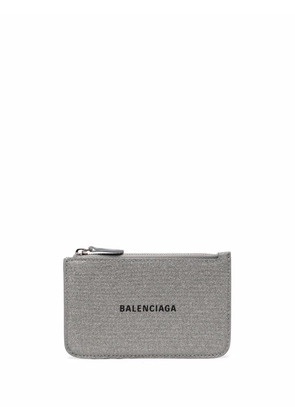 Balenciaga logo-print glitter-detail cardholder - Grey