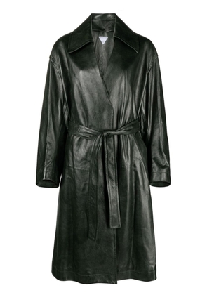 Bottega Veneta belted leather coat - Green