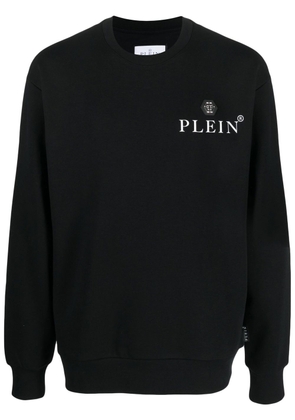 Philipp Plein logo-plaque crew neck sweatshirt - Black