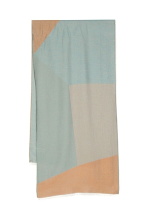 Paul Smith colour-block frayed-edge scarf - Brown