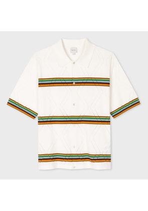 Paul Smith White 'Signature Stripe' Knitted Shirt