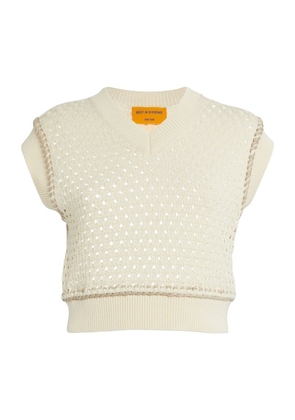 Guest In Residence Cotton Cropped Sweater Vest