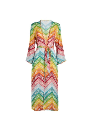 Mary Katrantzou Rainbow Wrap-Around Kimono Maxi Dress