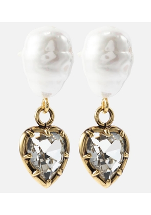 Erdem Embellished faux pearl drop earrings