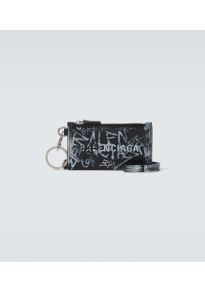 Balenciaga Cash logo-printed leather card holder